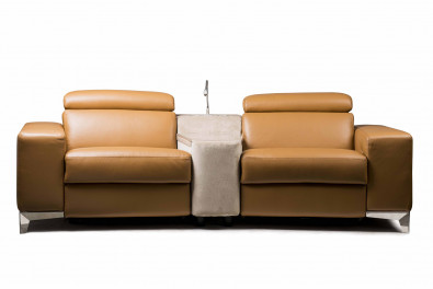 Furnituremaxi Boston Brown Leather 2 Seater Recliner Sofa 